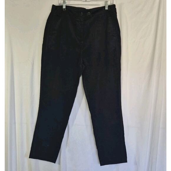 New w/Tag Poetry Women's Black Corduroy Hemp & Cotton Taper-Leg Trouser US 10 - Picture 3 of 9